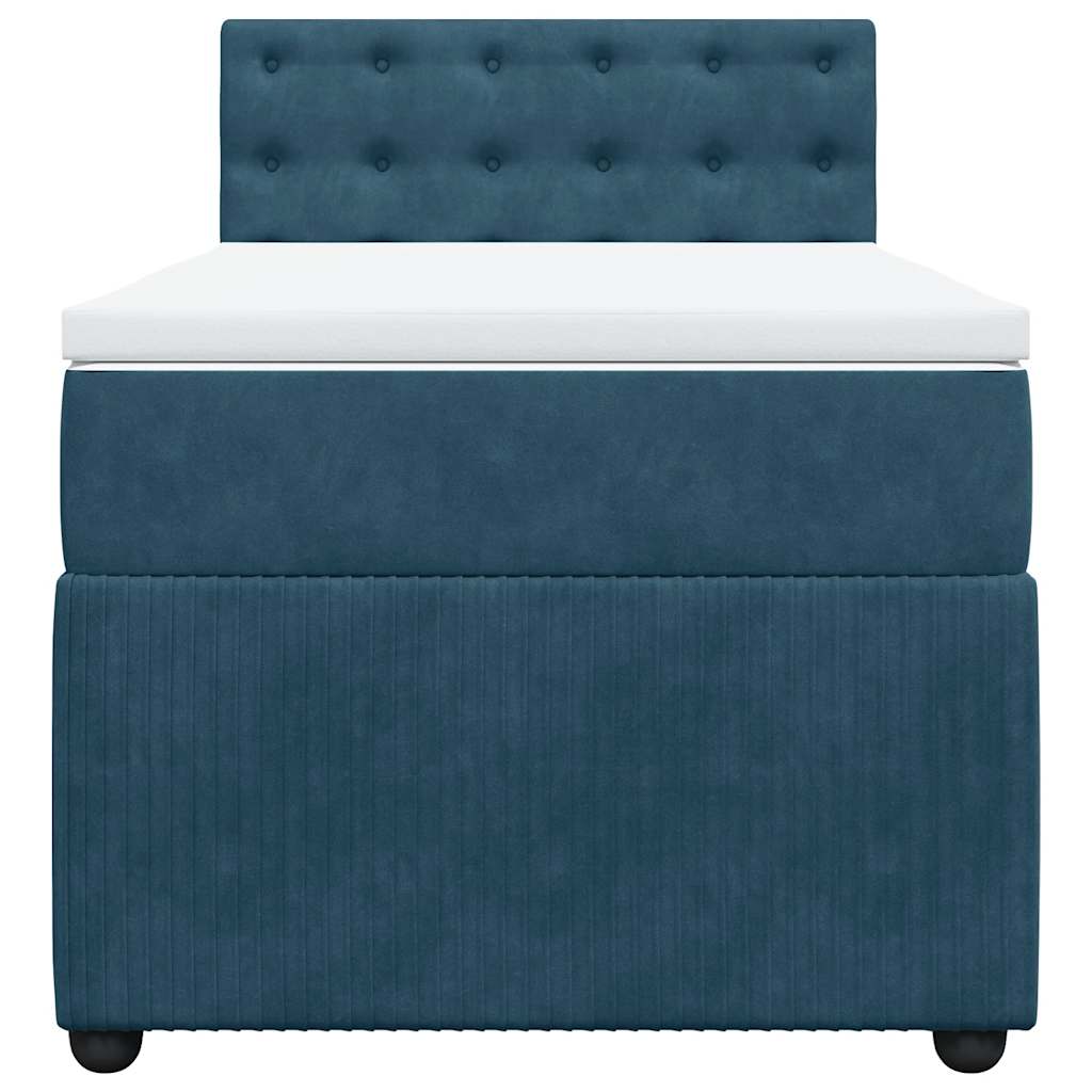 Boxspring met matras fluweel blauw 100x200 cm is nu te koop bij PeponiXL, paradijselijk wonen!