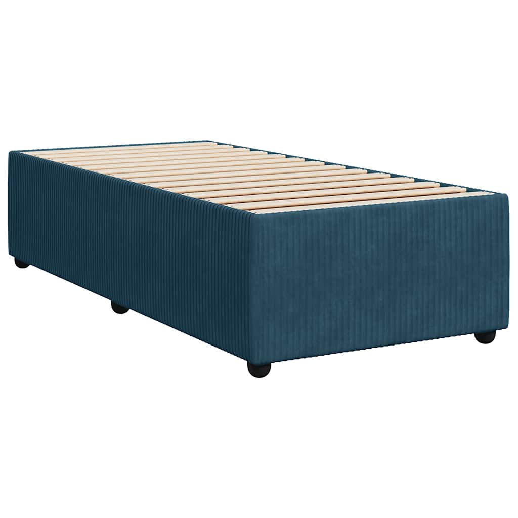Boxspring met matras fluweel blauw 100x200 cm is nu te koop bij PeponiXL, paradijselijk wonen!