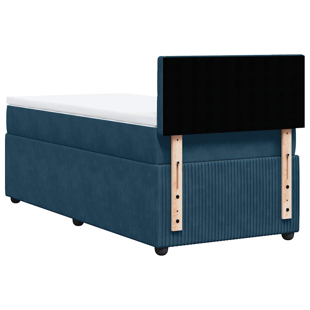 Boxspring met matras fluweel blauw 100x200 cm is nu te koop bij PeponiXL, paradijselijk wonen!