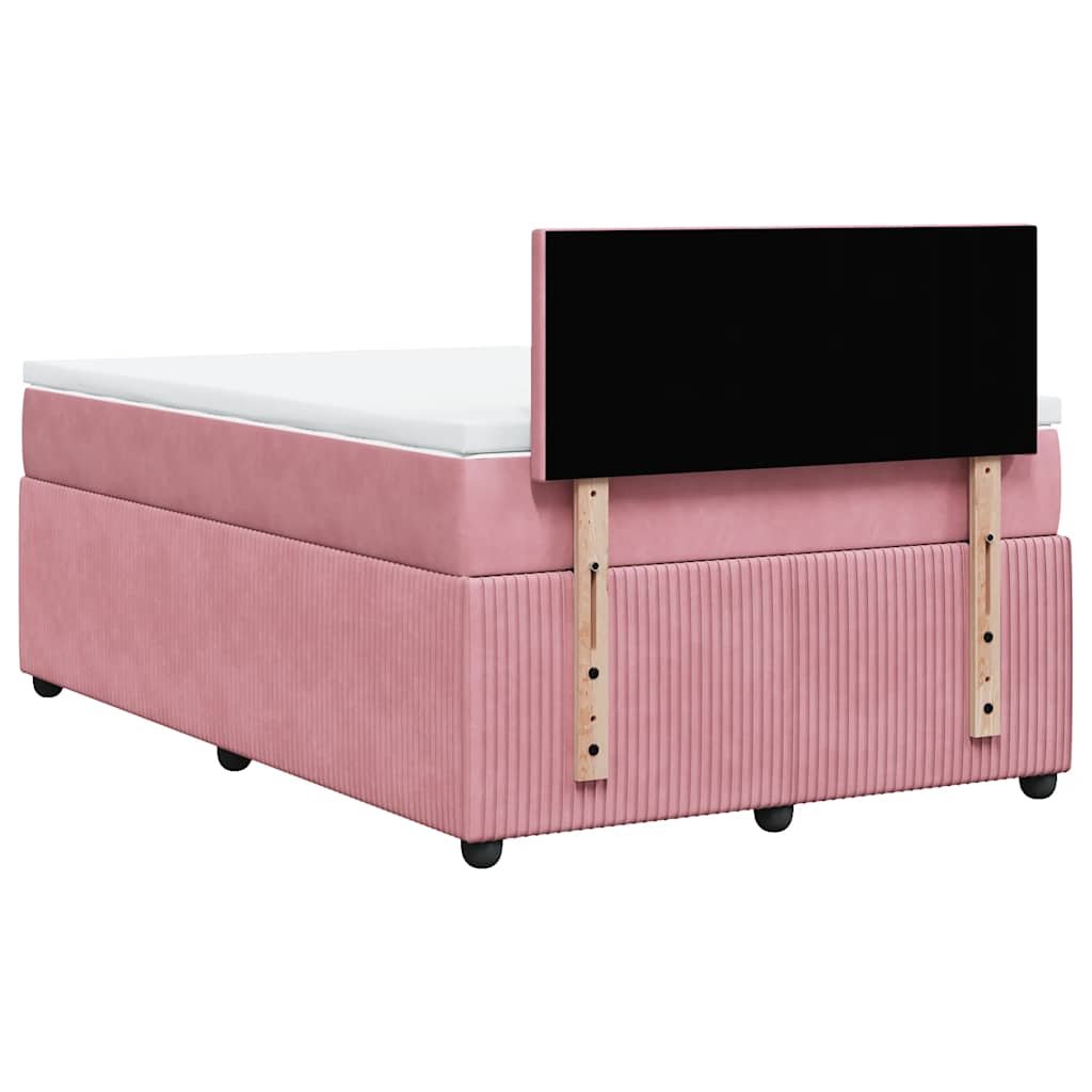 Boxspring met matras fluweel roze 120x190 cm is nu te koop bij PeponiXL, paradijselijk wonen!