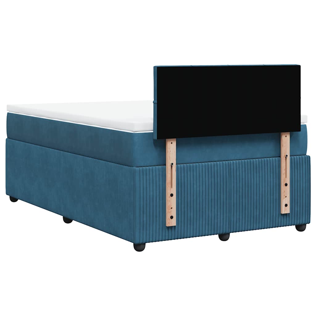 Boxspring met matras fluweel blauw 120x190 cm is nu te koop bij PeponiXL, paradijselijk wonen!