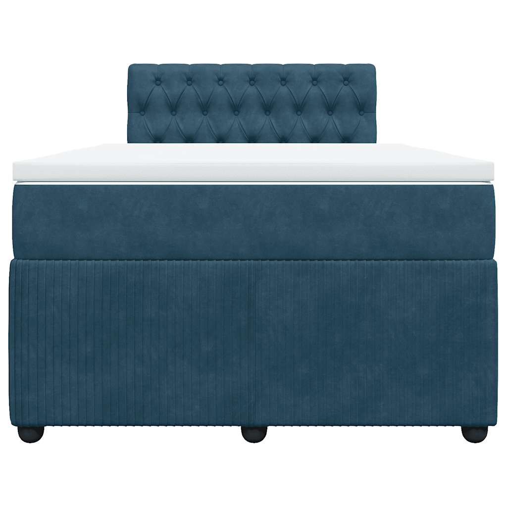Boxspring met matras fluweel blauw 120x190 cm is nu te koop bij PeponiXL, paradijselijk wonen!