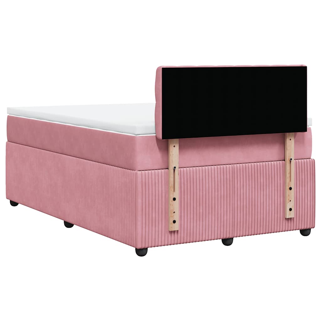 Boxspring met matras fluweel roze 120x190 cm is nu te koop bij PeponiXL, paradijselijk wonen!