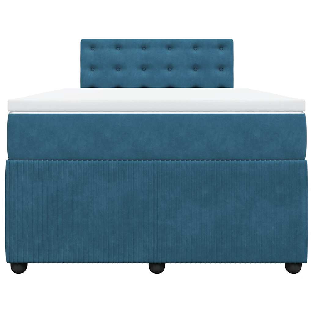 Boxspring met matras fluweel blauw 120x190 cm is nu te koop bij PeponiXL, paradijselijk wonen!