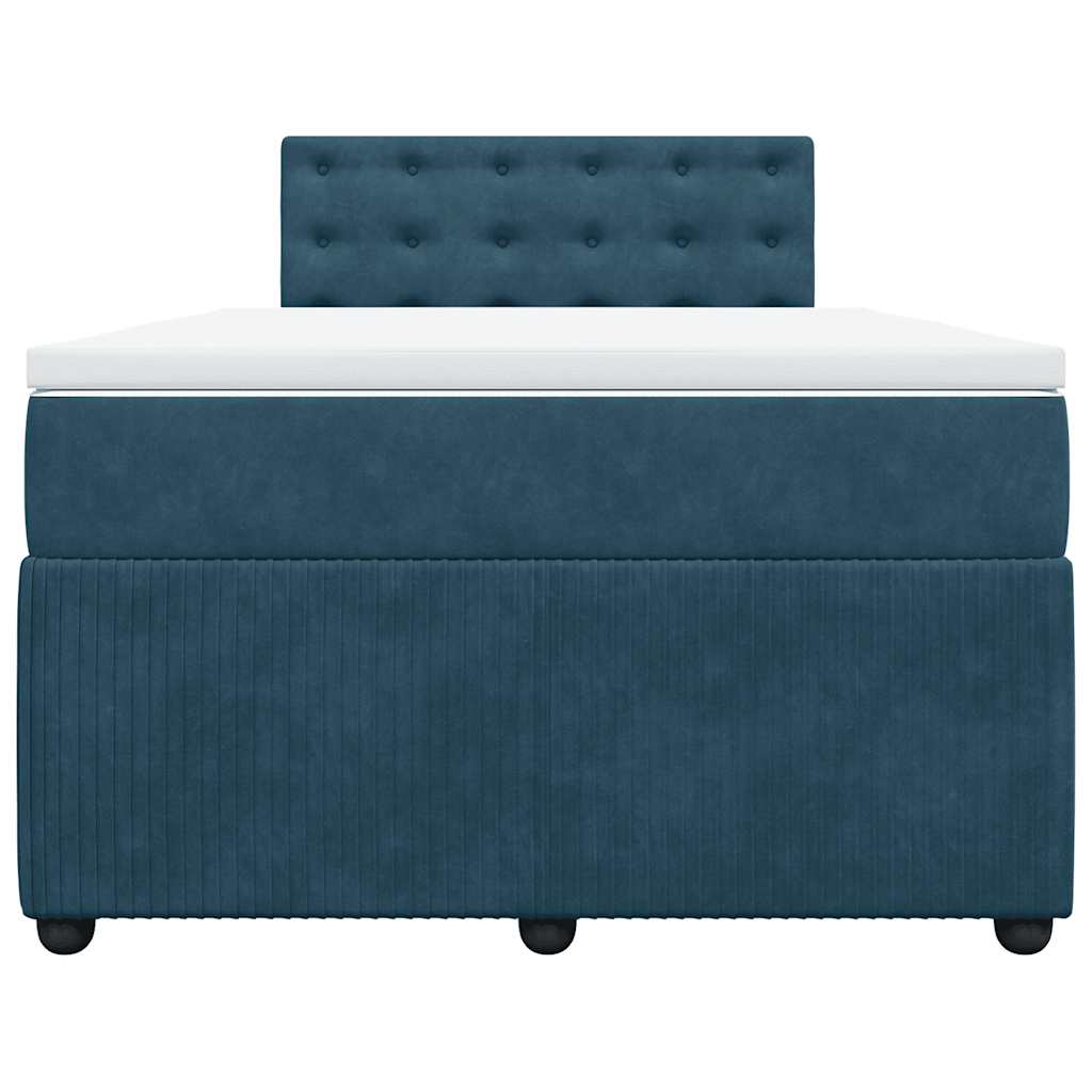 Boxspring met matras fluweel blauw 120x190 cm is nu te koop bij PeponiXL, paradijselijk wonen!