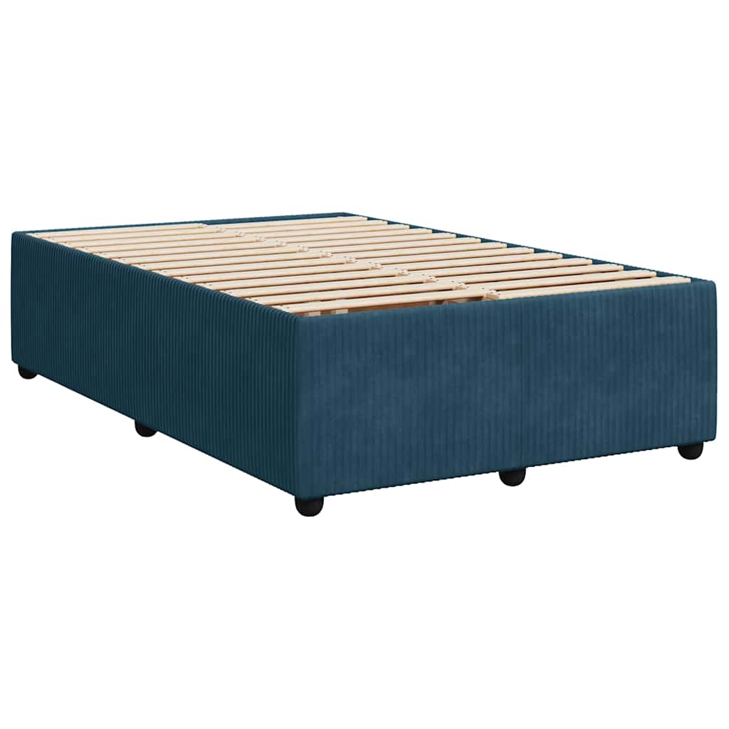 Boxspring met matras fluweel blauw 120x190 cm is nu te koop bij PeponiXL, paradijselijk wonen!