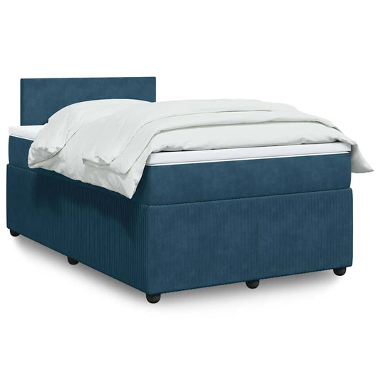 Boxspring met matras fluweel blauw 120x200 cm is nu te koop bij PeponiXL, paradijselijk wonen!