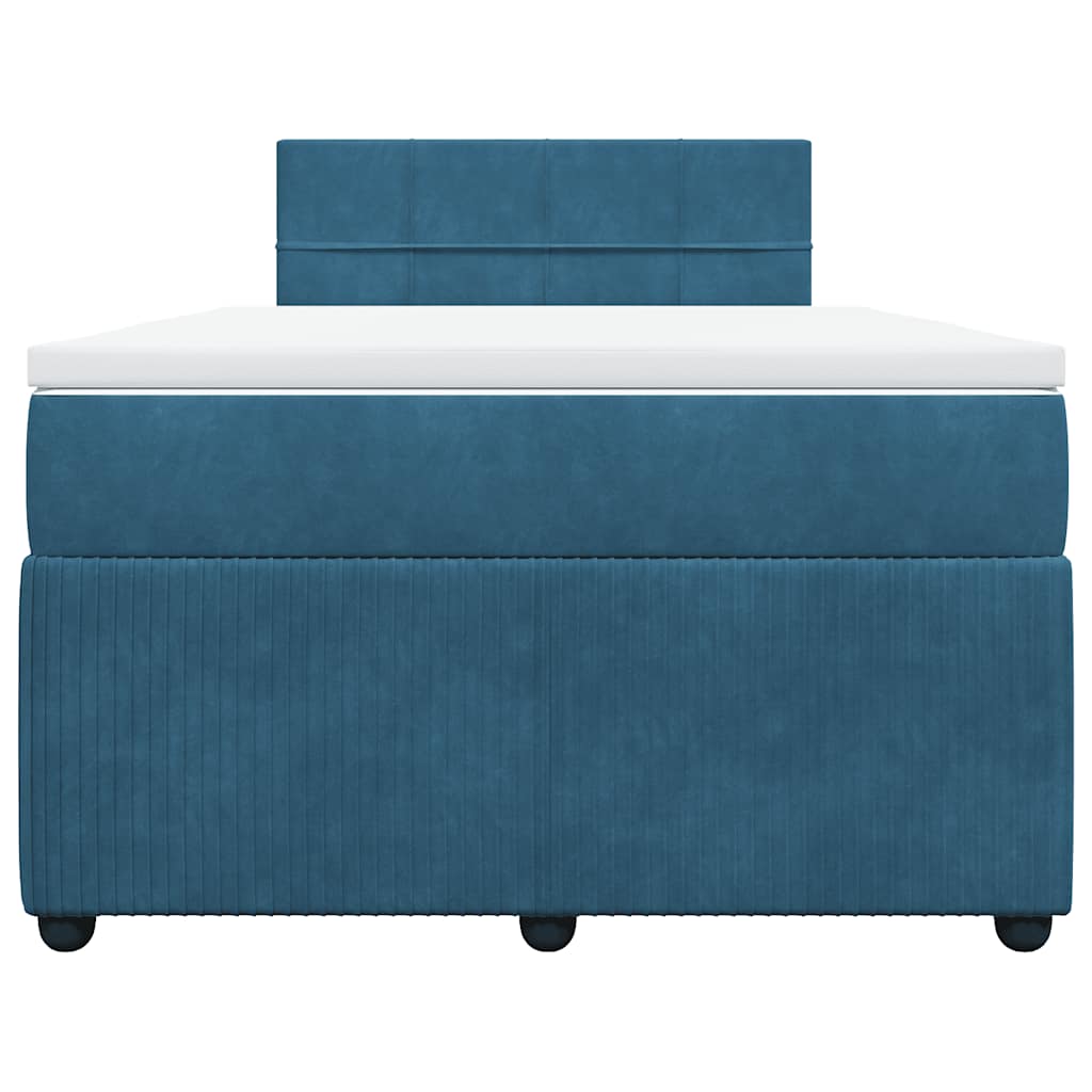 Boxspring met matras fluweel blauw 120x200 cm is nu te koop bij PeponiXL, paradijselijk wonen!