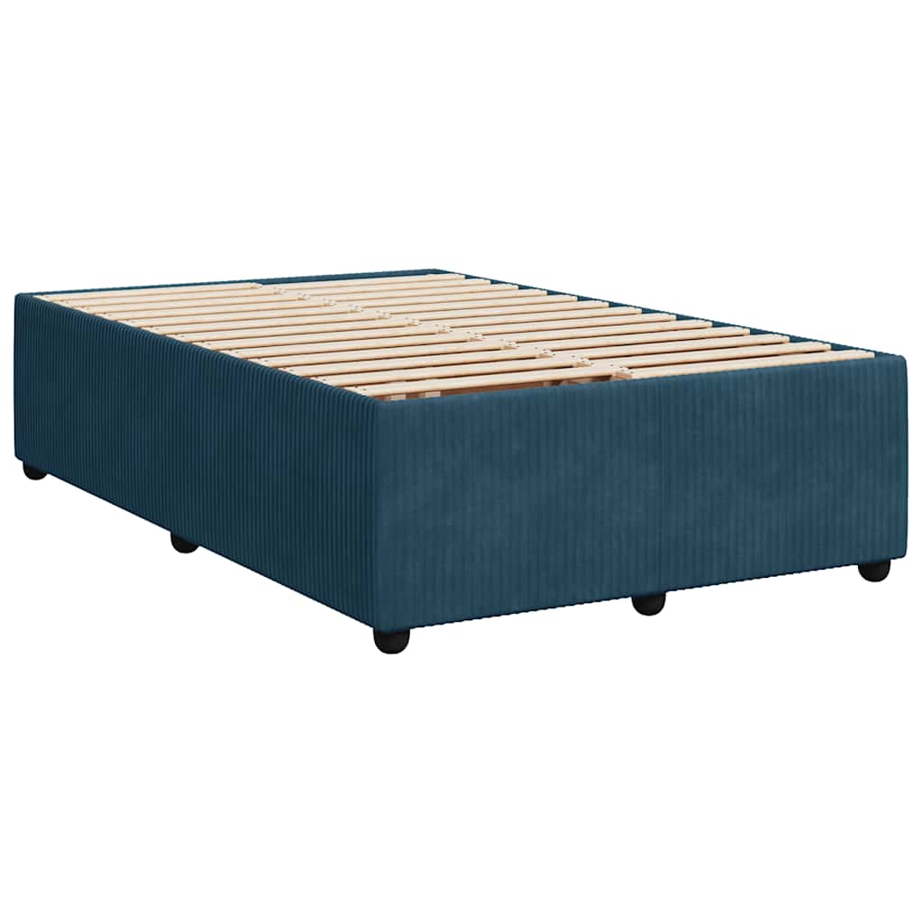 Boxspring met matras fluweel blauw 120x200 cm is nu te koop bij PeponiXL, paradijselijk wonen!