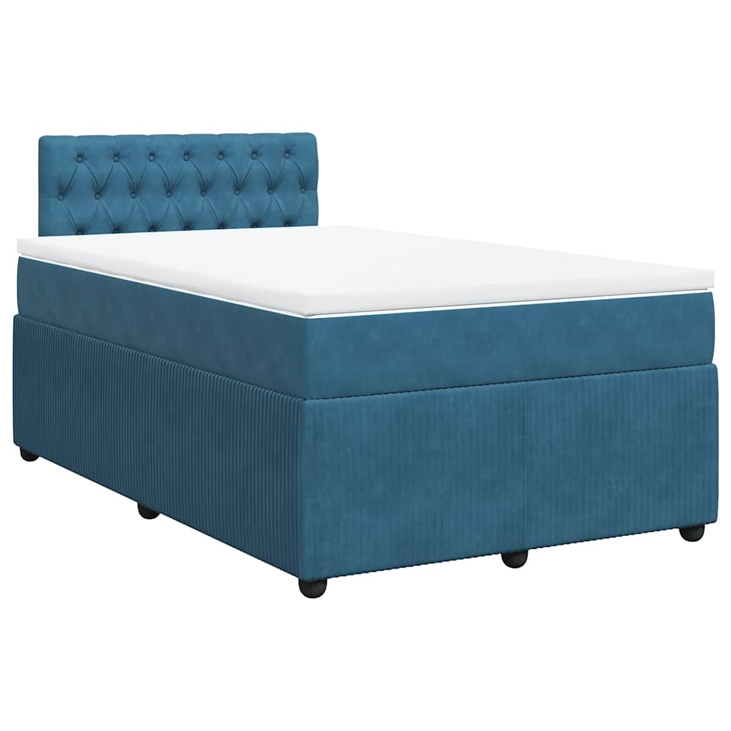 Boxspring met matras fluweel blauw 120x200 cm is nu te koop bij PeponiXL, paradijselijk wonen!