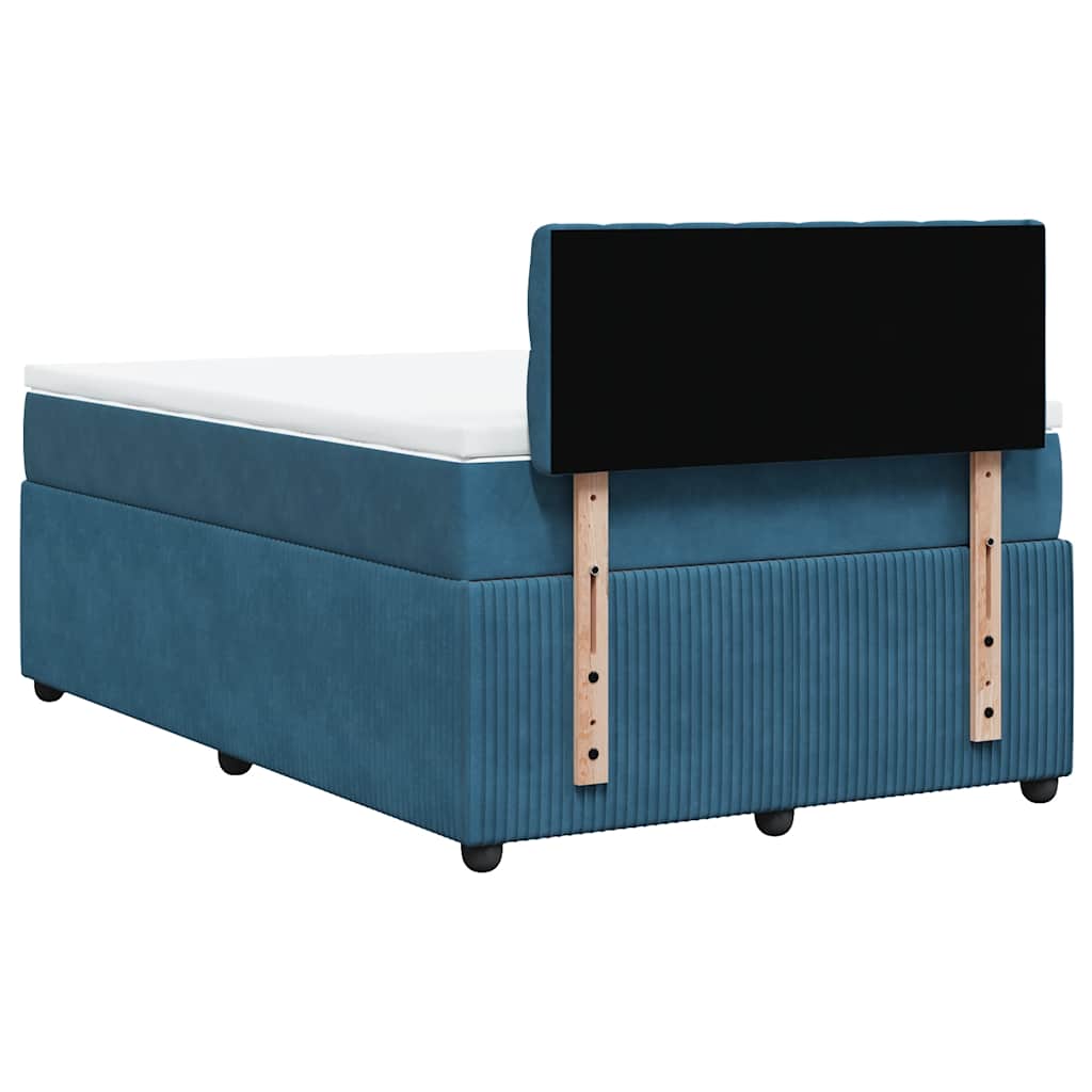Boxspring met matras fluweel blauw 120x200 cm is nu te koop bij PeponiXL, paradijselijk wonen!