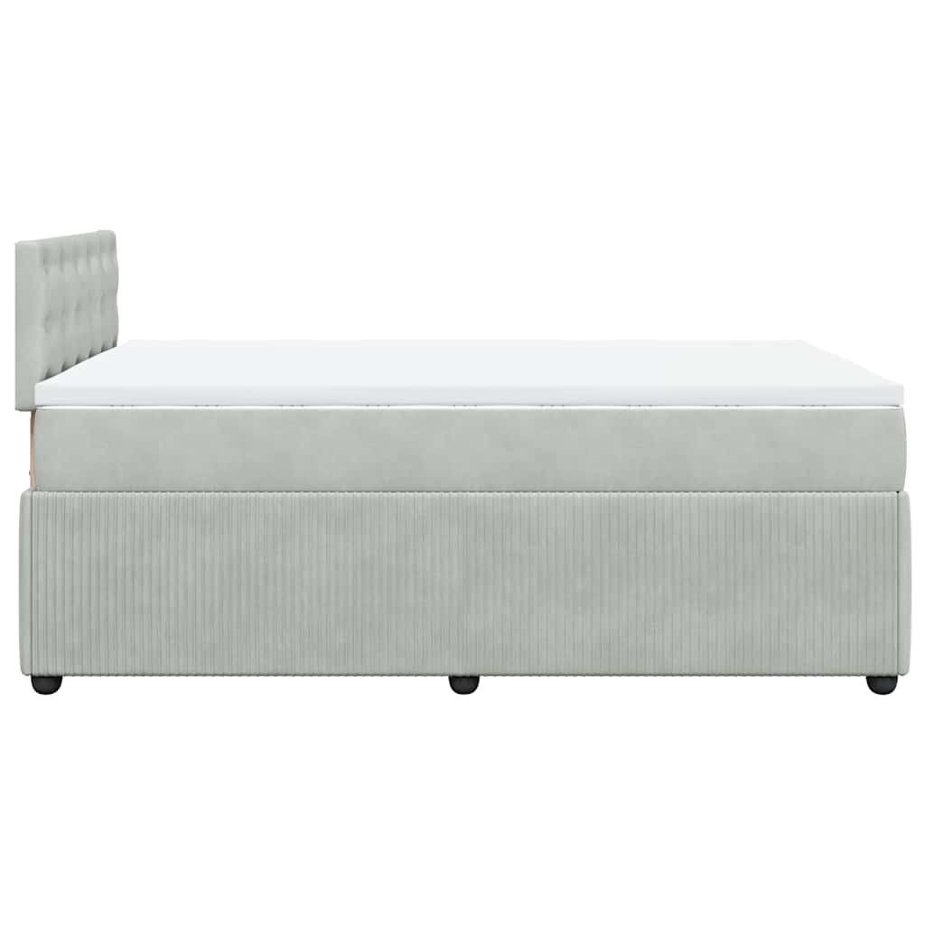 Boxspring met matras fluweel lichtgrijs 120x200 cm is nu te koop bij PeponiXL, paradijselijk wonen!