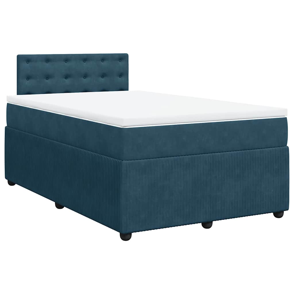 Boxspring met matras fluweel blauw 120x200 cm is nu te koop bij PeponiXL, paradijselijk wonen!