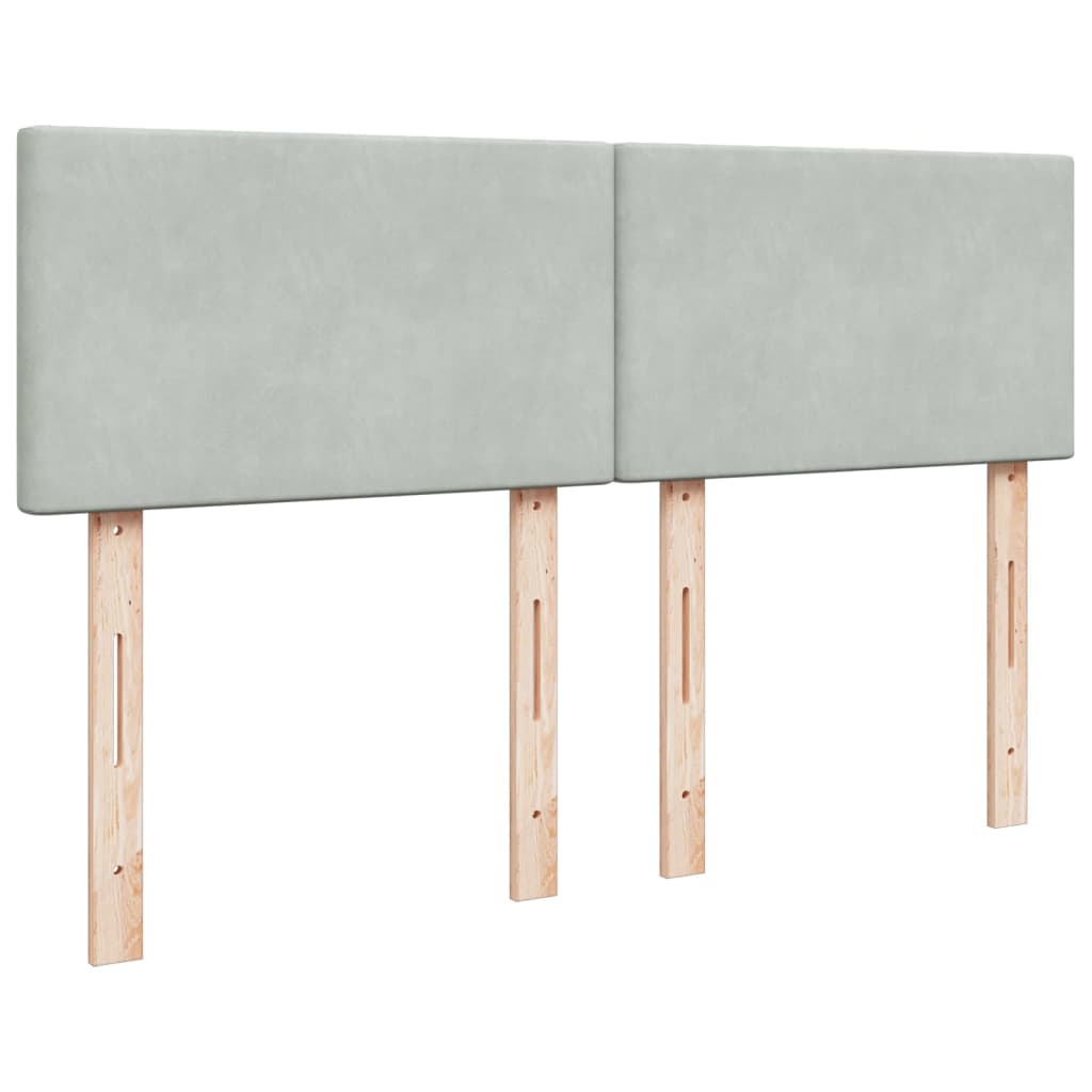 Boxspring met matras fluweel lichtgrijs 140x190 cm is nu te koop bij PeponiXL, paradijselijk wonen!