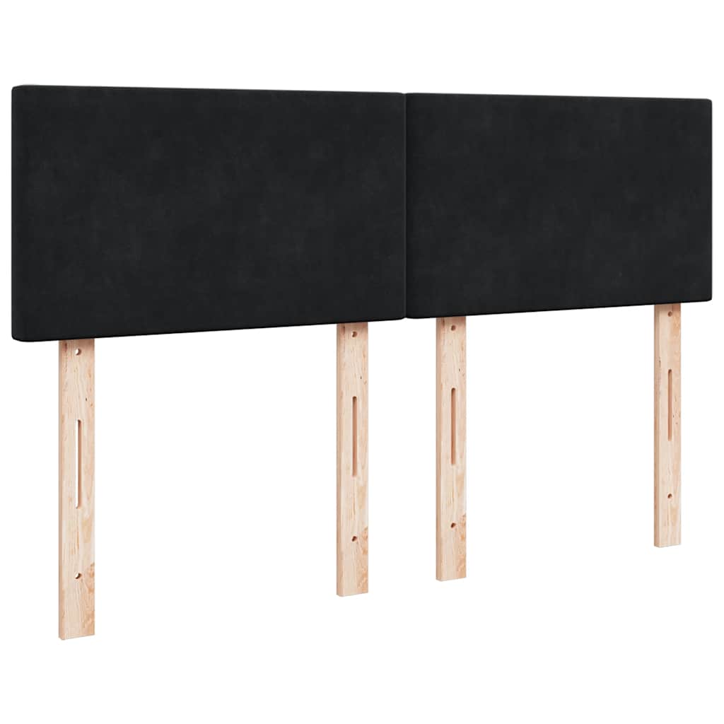 Boxspring met matras fluweel zwart 140x190 cm is nu te koop bij PeponiXL, paradijselijk wonen!