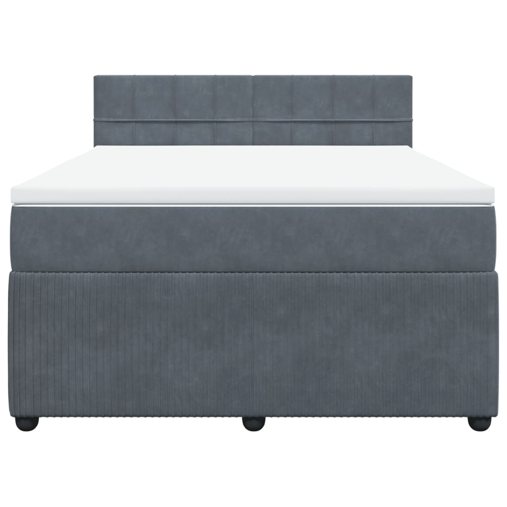 Boxspring met matras fluweel donkergrijs 140x190 cm is nu te koop bij PeponiXL, paradijselijk wonen!