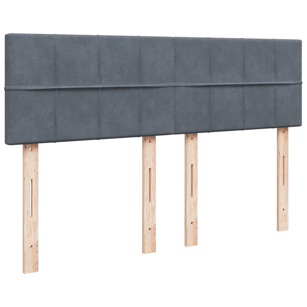 Boxspring met matras fluweel donkergrijs 140x190 cm is nu te koop bij PeponiXL, paradijselijk wonen!
