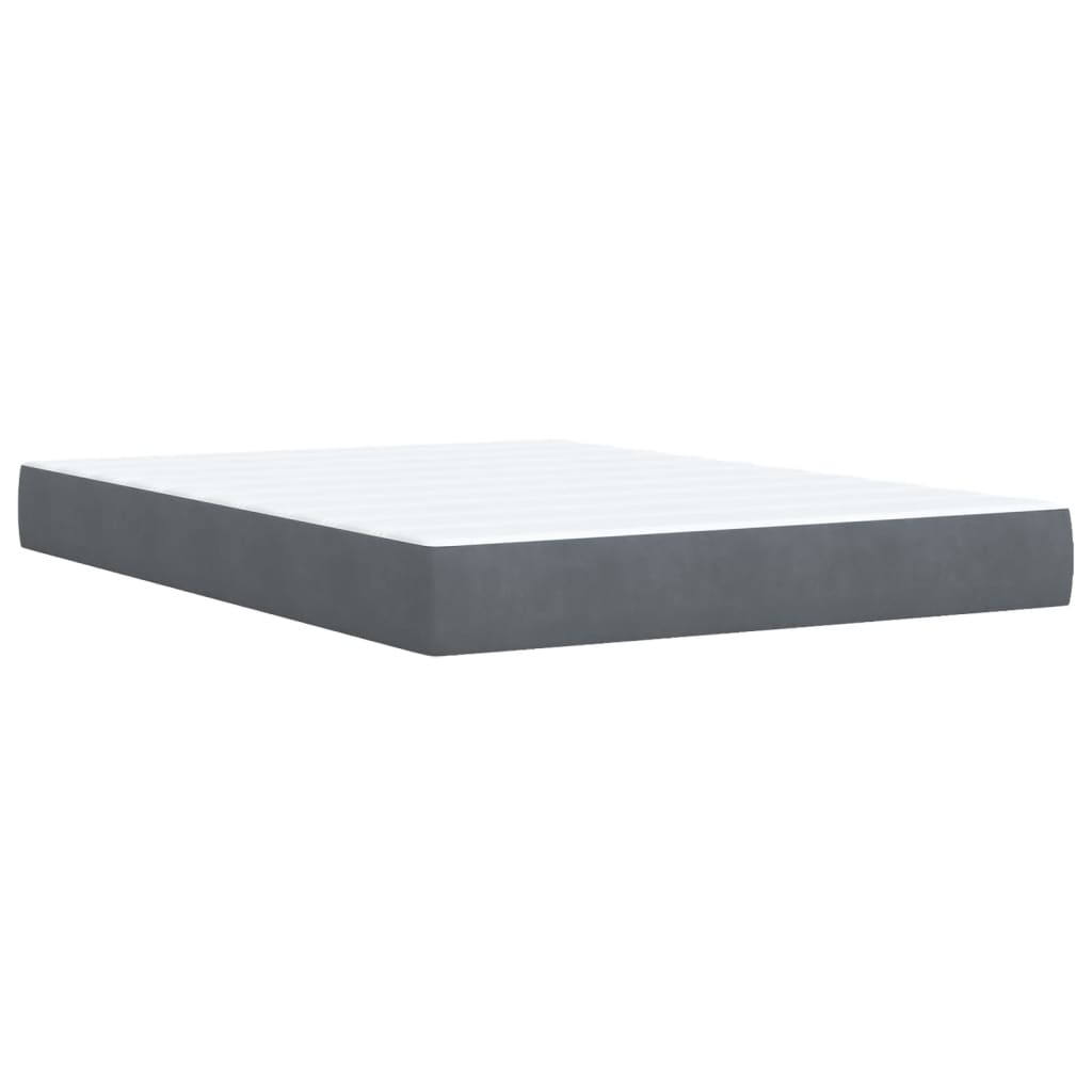 Boxspring met matras fluweel donkergrijs 140x190 cm is nu te koop bij PeponiXL, paradijselijk wonen!