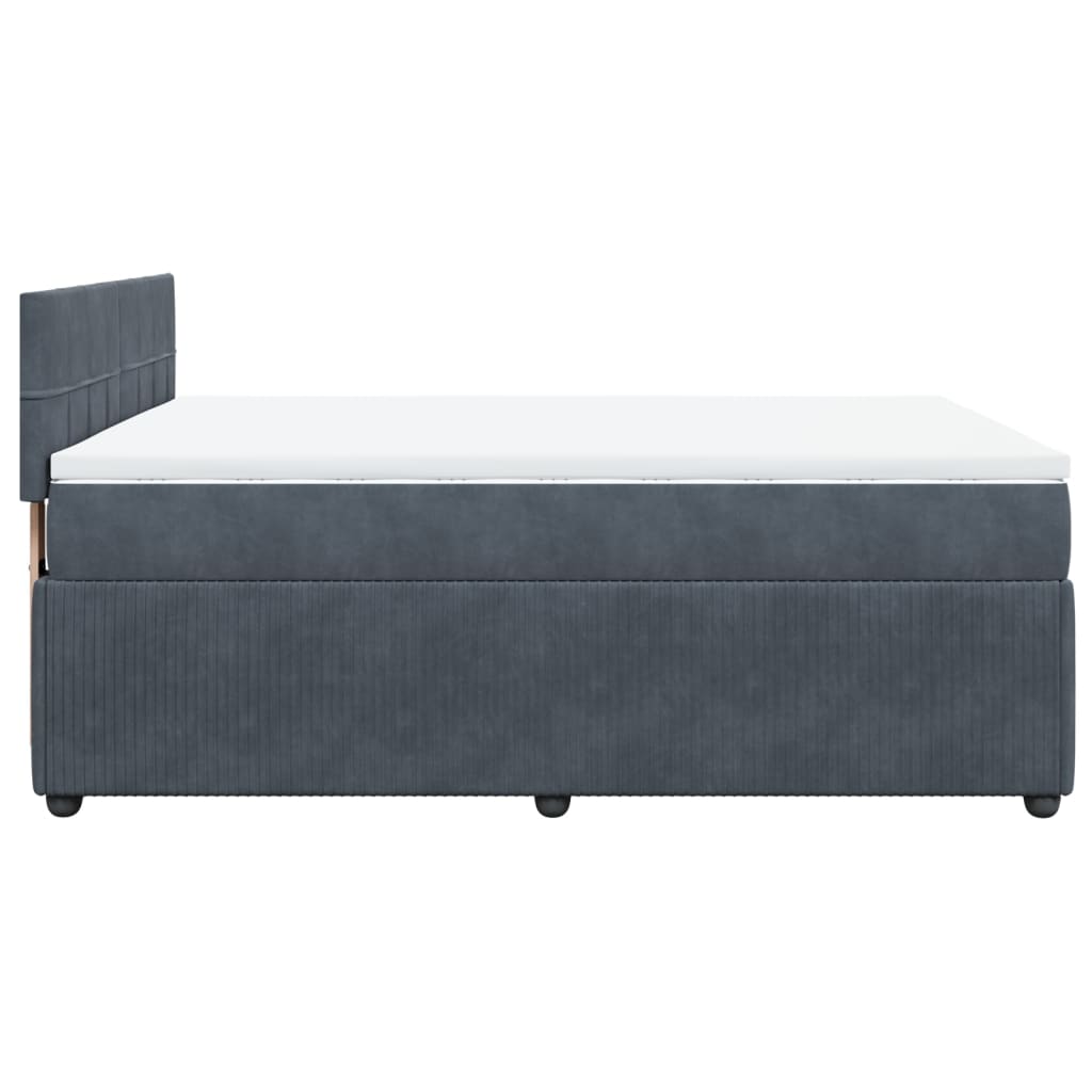 Boxspring met matras fluweel donkergrijs 140x190 cm is nu te koop bij PeponiXL, paradijselijk wonen!