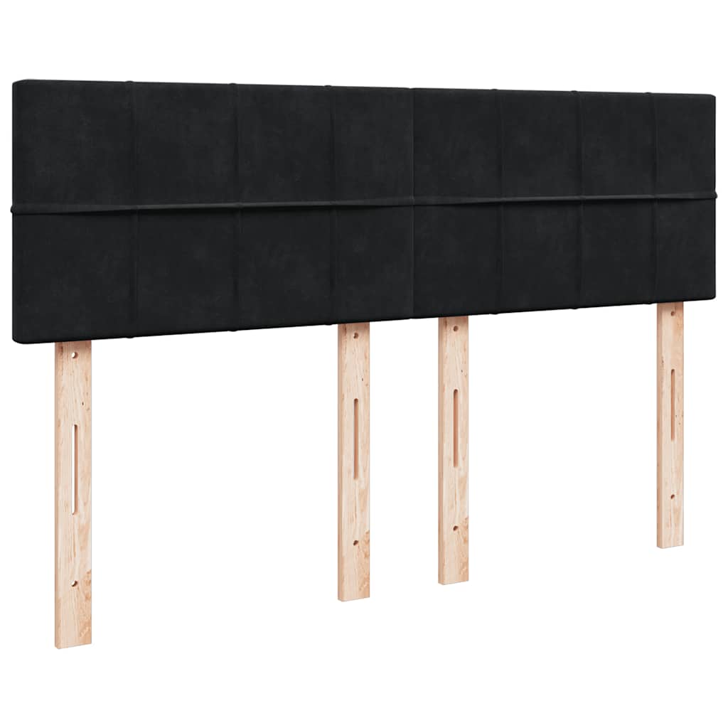 Boxspring met matras fluweel zwart 140x190 cm is nu te koop bij PeponiXL, paradijselijk wonen!