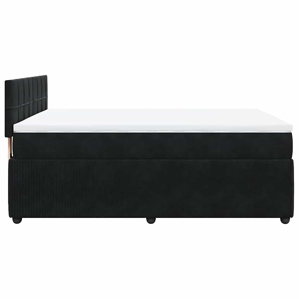 Boxspring met matras fluweel zwart 140x190 cm is nu te koop bij PeponiXL, paradijselijk wonen!
