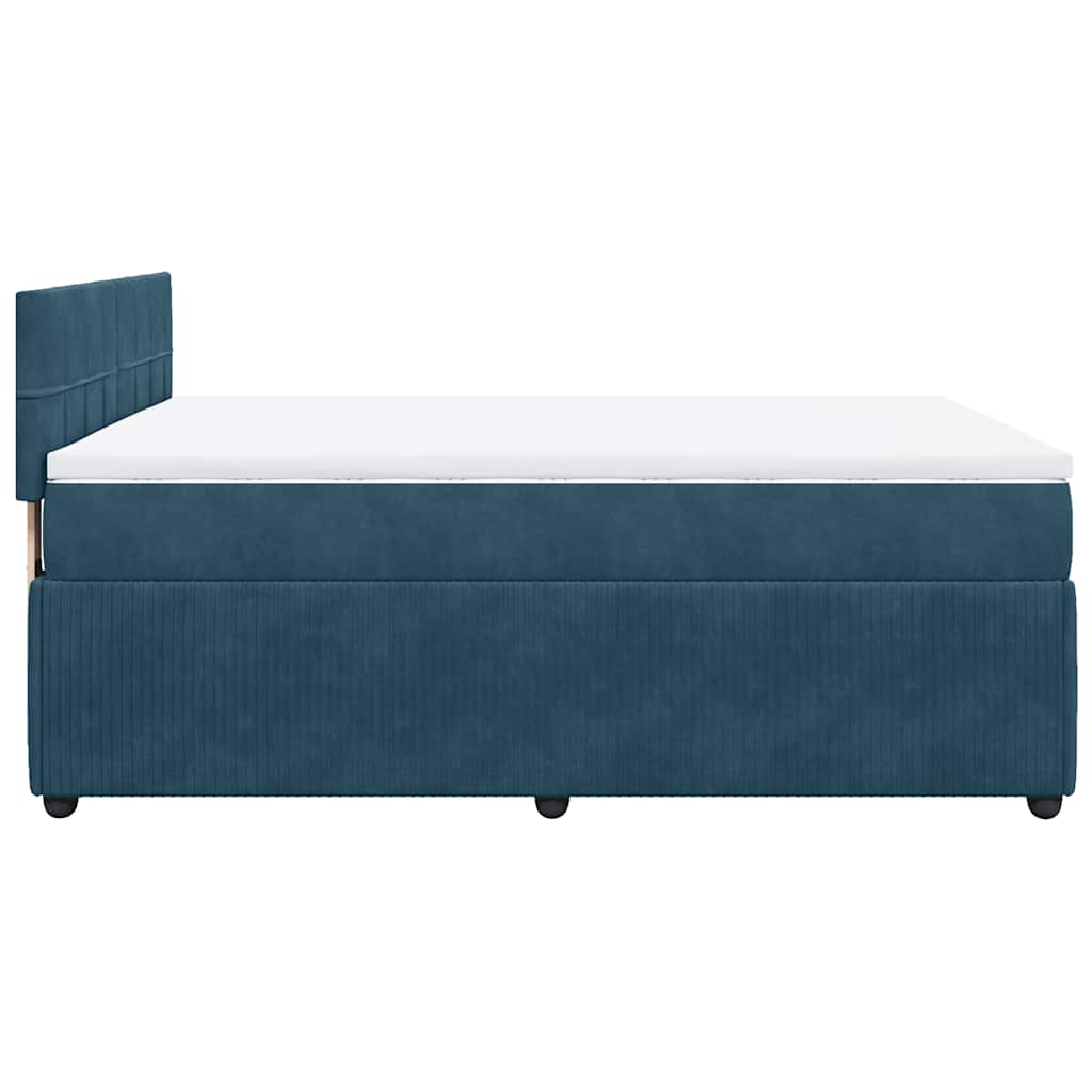 Boxspring met matras fluweel blauw 140x190 cm is nu te koop bij PeponiXL, paradijselijk wonen!