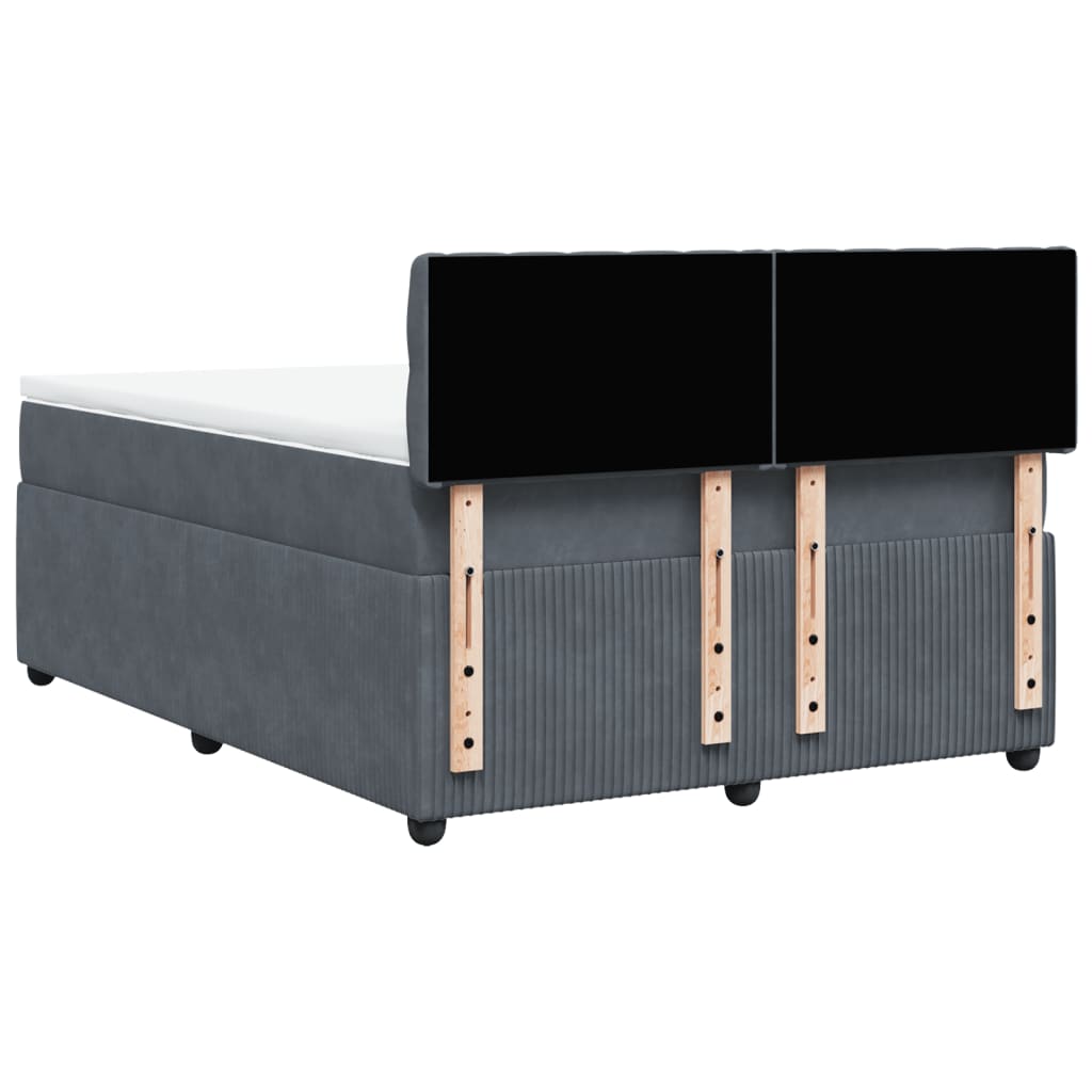 Boxspring met matras fluweel donkergrijs 140x190 cm is nu te koop bij PeponiXL, paradijselijk wonen!