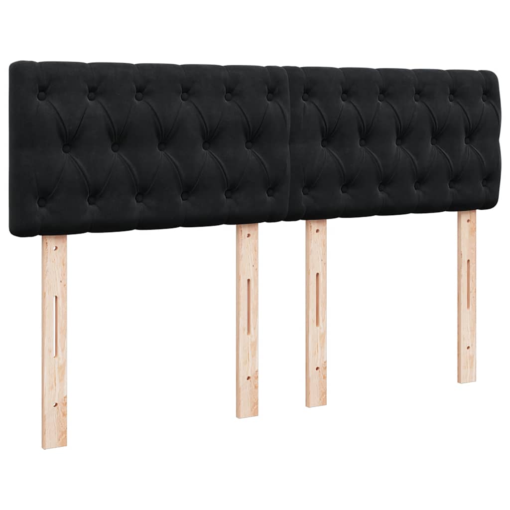 Boxspring met matras fluweel zwart 140x190 cm is nu te koop bij PeponiXL, paradijselijk wonen!