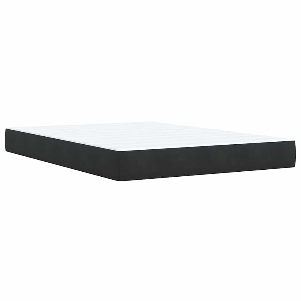 Boxspring met matras fluweel zwart 140x190 cm is nu te koop bij PeponiXL, paradijselijk wonen!