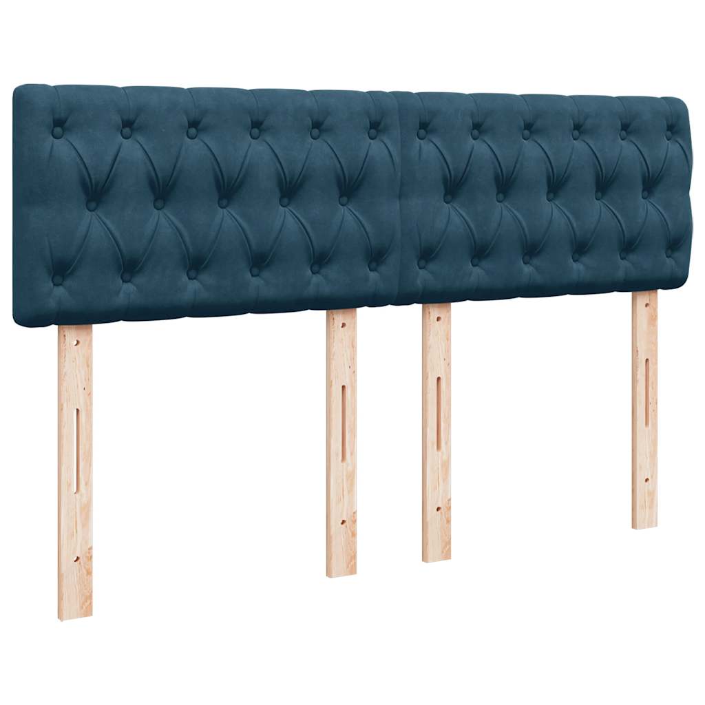 Boxspring met matras fluweel blauw 140x190 cm is nu te koop bij PeponiXL, paradijselijk wonen!