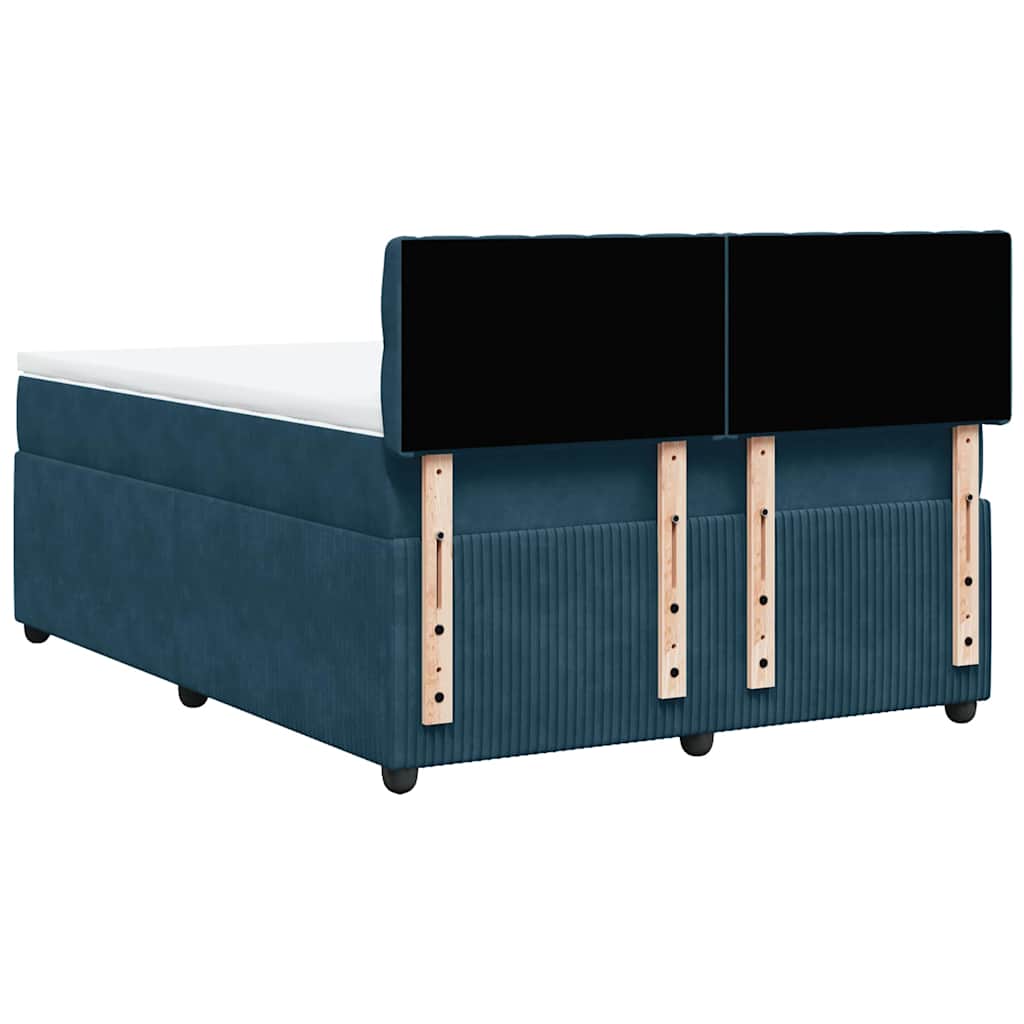 Boxspring met matras fluweel blauw 140x190 cm is nu te koop bij PeponiXL, paradijselijk wonen!