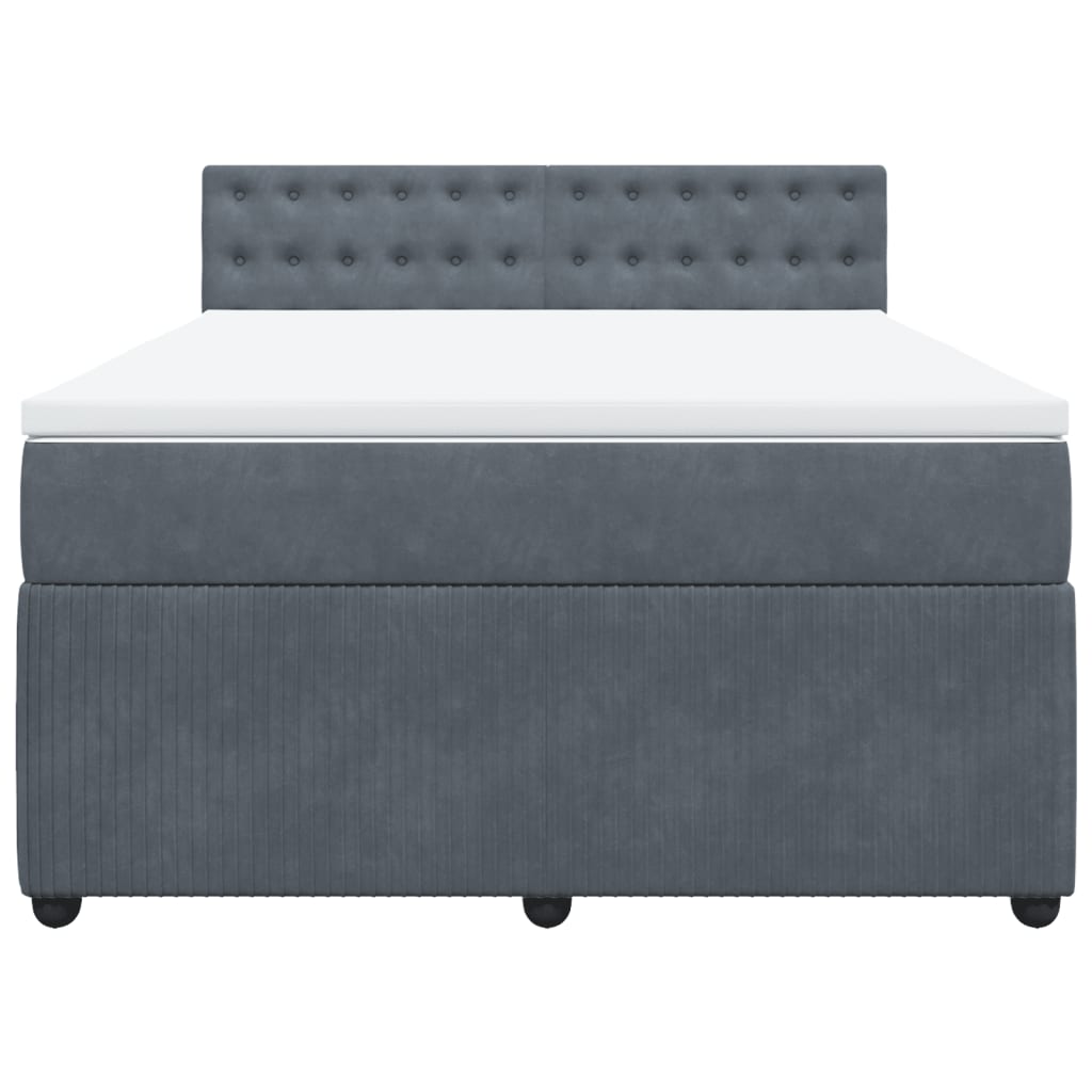 Boxspring met matras fluweel donkergrijs 140x190 cm is nu te koop bij PeponiXL, paradijselijk wonen!
