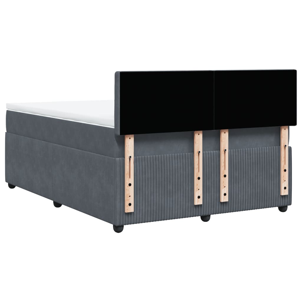 Boxspring met matras fluweel donkergrijs 140x190 cm is nu te koop bij PeponiXL, paradijselijk wonen!
