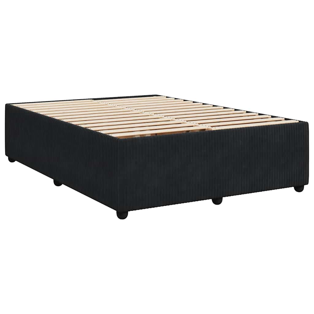 Boxspring met matras fluweel zwart 140x190 cm is nu te koop bij PeponiXL, paradijselijk wonen!