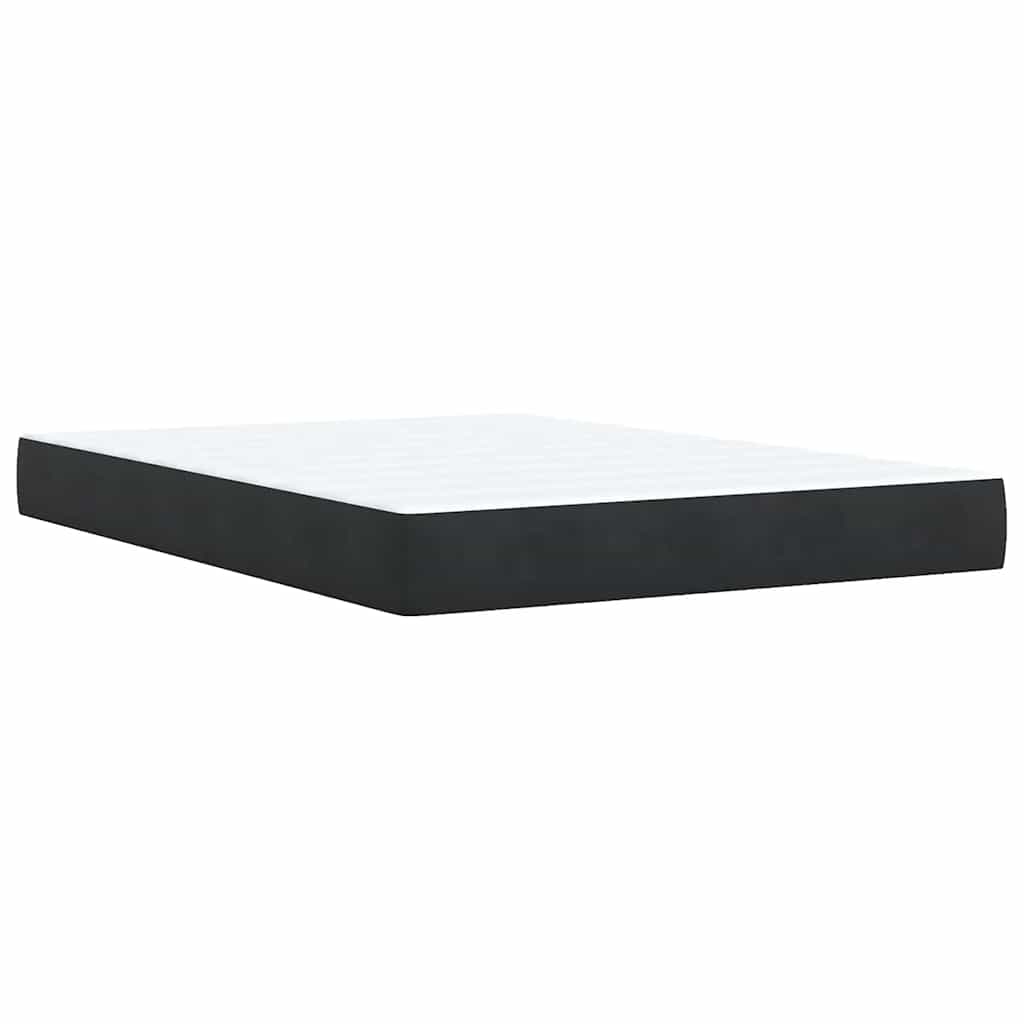 Boxspring met matras fluweel zwart 140x190 cm is nu te koop bij PeponiXL, paradijselijk wonen!