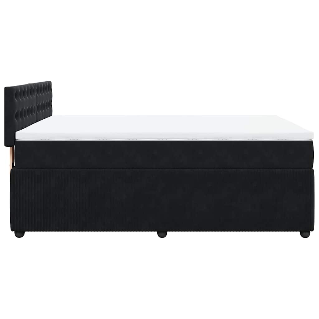 Boxspring met matras fluweel zwart 140x190 cm is nu te koop bij PeponiXL, paradijselijk wonen!