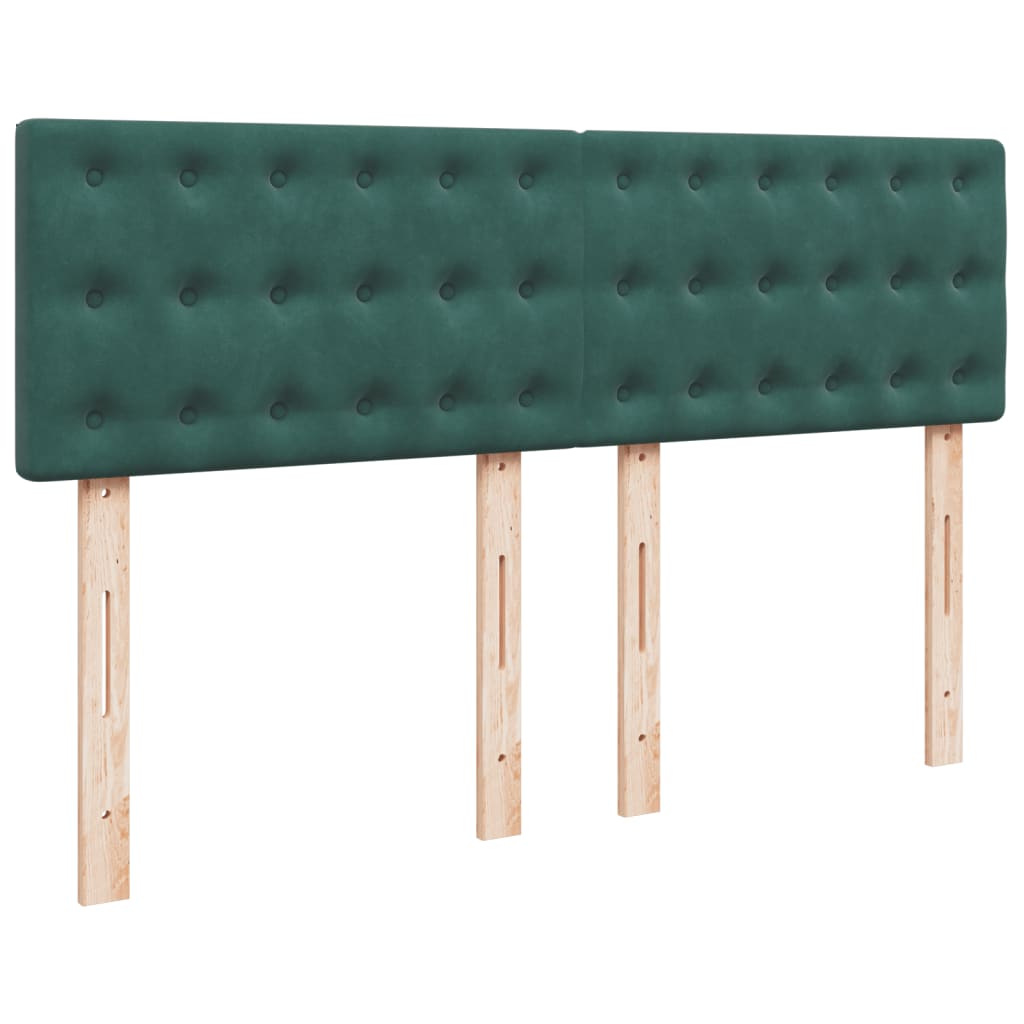 Boxspring met matras fluweel donkergroen 140x190 cm is nu te koop bij PeponiXL, paradijselijk wonen!
