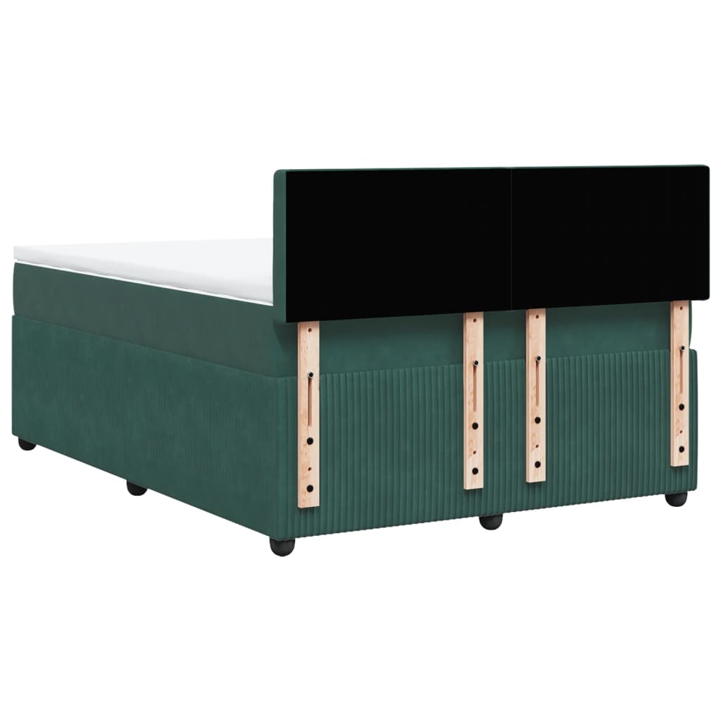 Boxspring met matras fluweel donkergroen 140x190 cm is nu te koop bij PeponiXL, paradijselijk wonen!