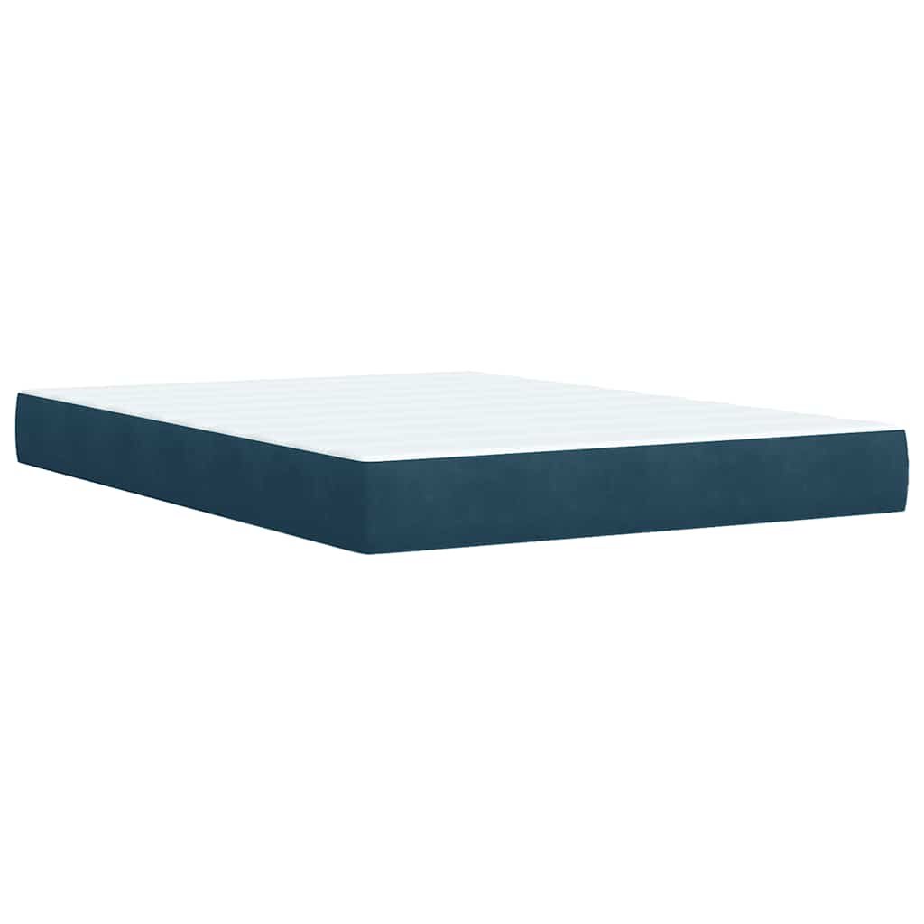 Boxspring met matras fluweel blauw 140x190 cm is nu te koop bij PeponiXL, paradijselijk wonen!