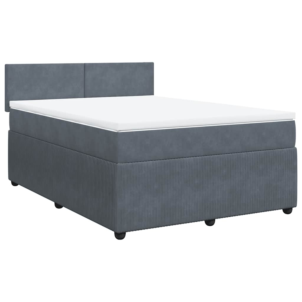 Boxspring met matras fluweel donkergrijs 140x200 cm is nu te koop bij PeponiXL, paradijselijk wonen!
