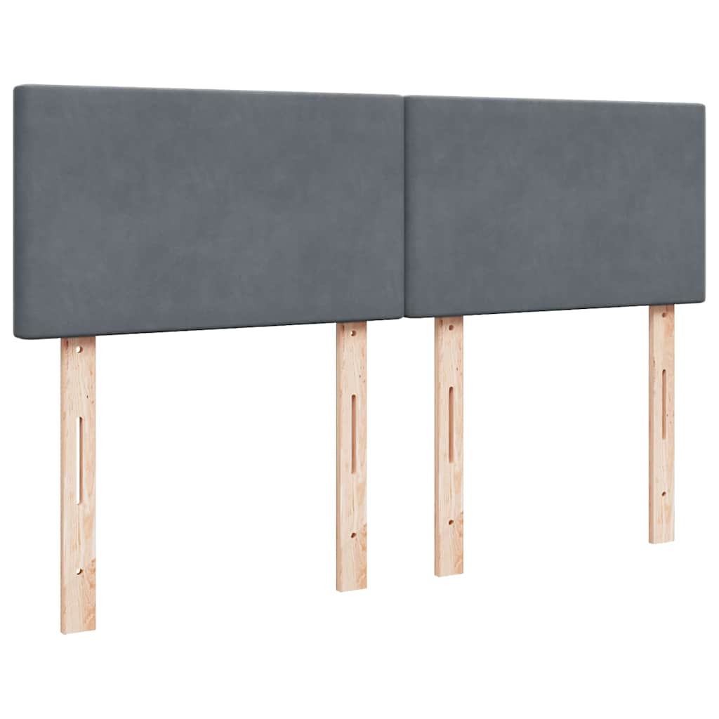 Boxspring met matras fluweel donkergrijs 140x200 cm is nu te koop bij PeponiXL, paradijselijk wonen!