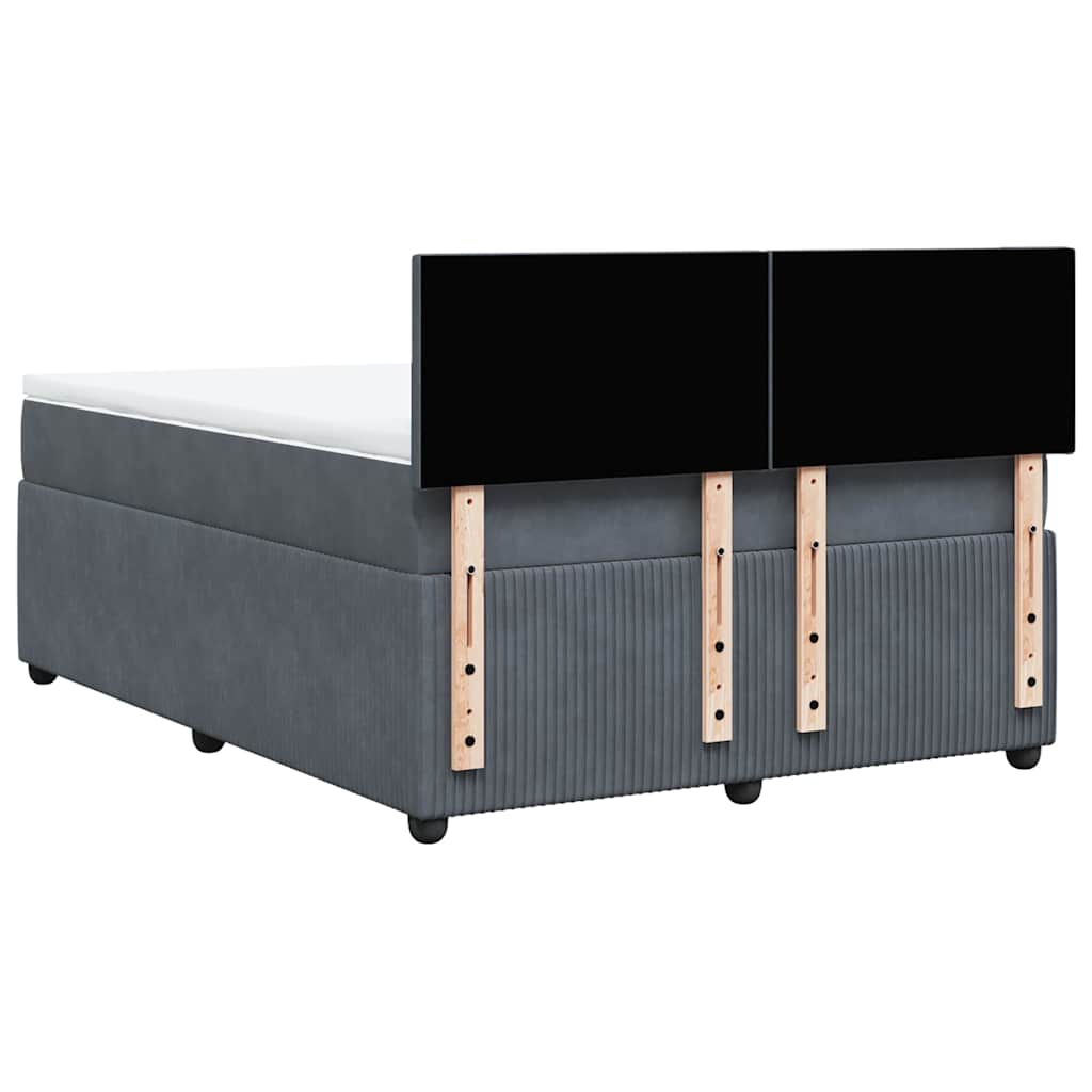Boxspring met matras fluweel donkergrijs 140x200 cm is nu te koop bij PeponiXL, paradijselijk wonen!