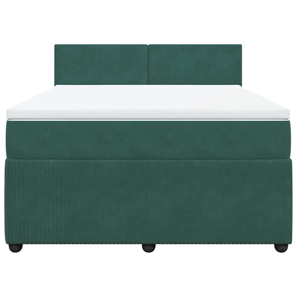 Boxspring met matras fluweel donkergroen 140x200 cm is nu te koop bij PeponiXL, paradijselijk wonen!