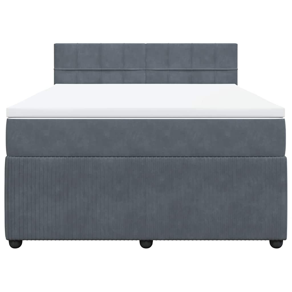 Boxspring met matras fluweel donkergrijs 140x200 cm is nu te koop bij PeponiXL, paradijselijk wonen!