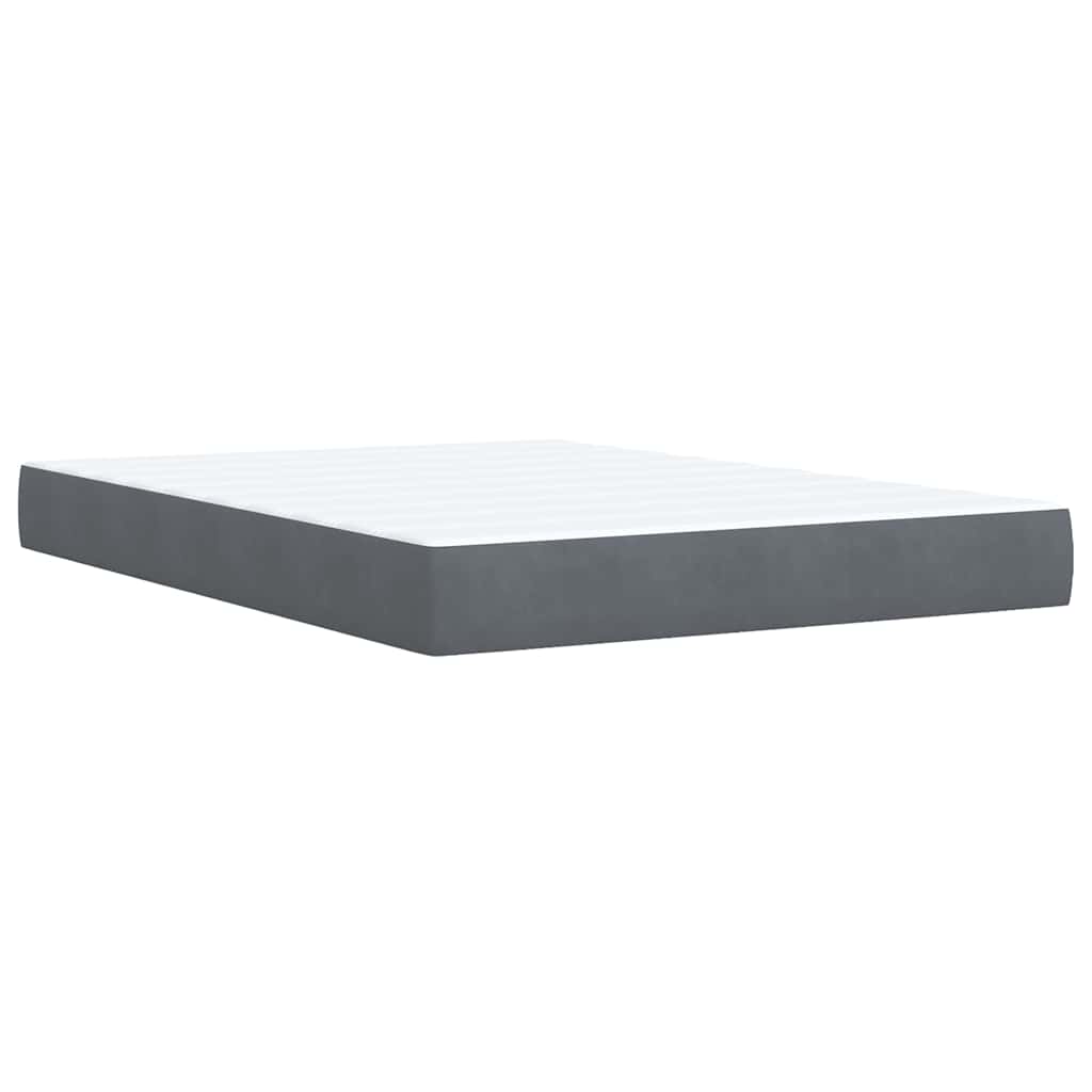Boxspring met matras fluweel donkergrijs 140x200 cm is nu te koop bij PeponiXL, paradijselijk wonen!