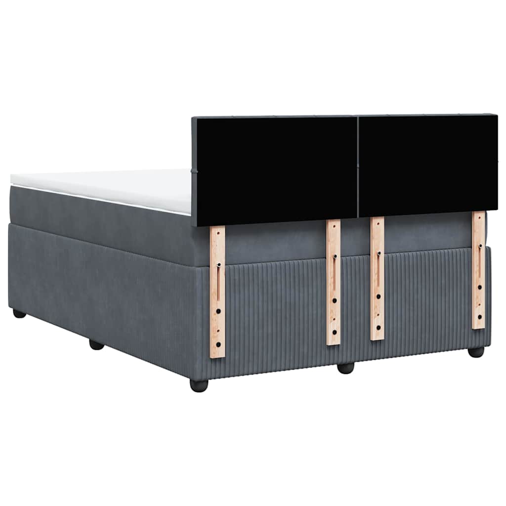 Boxspring met matras fluweel donkergrijs 140x200 cm is nu te koop bij PeponiXL, paradijselijk wonen!