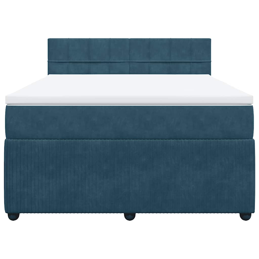 Boxspring met matras fluweel blauw 140x200 cm is nu te koop bij PeponiXL, paradijselijk wonen!