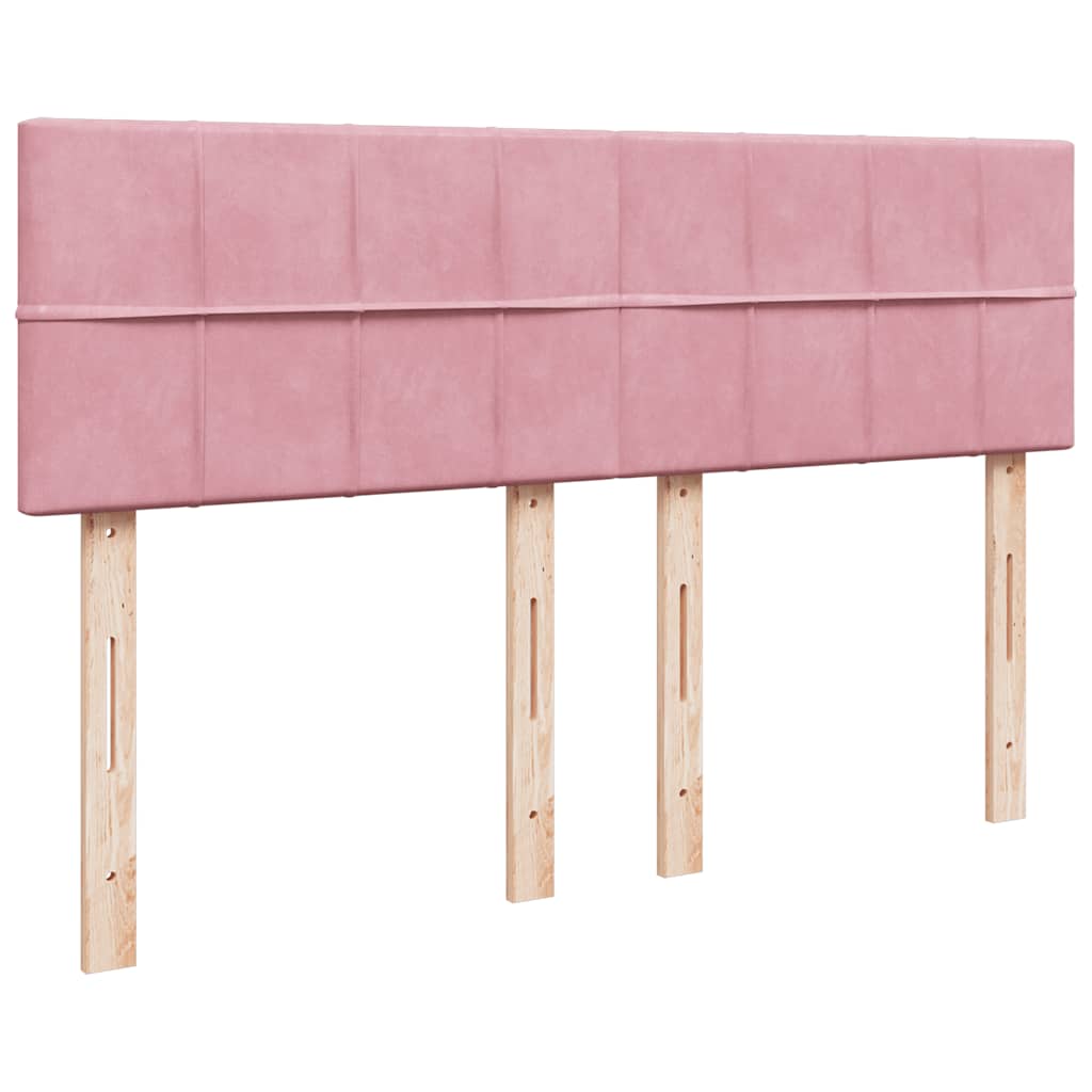 Boxspring met matras fluweel roze 140x200 cm is nu te koop bij PeponiXL, paradijselijk wonen!