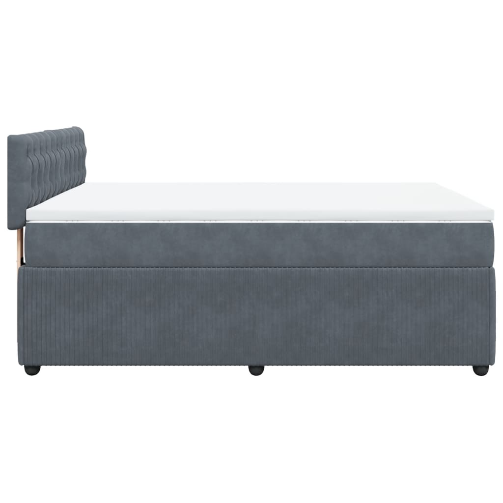 Boxspring met matras fluweel donkergrijs 140x200 cm is nu te koop bij PeponiXL, paradijselijk wonen!