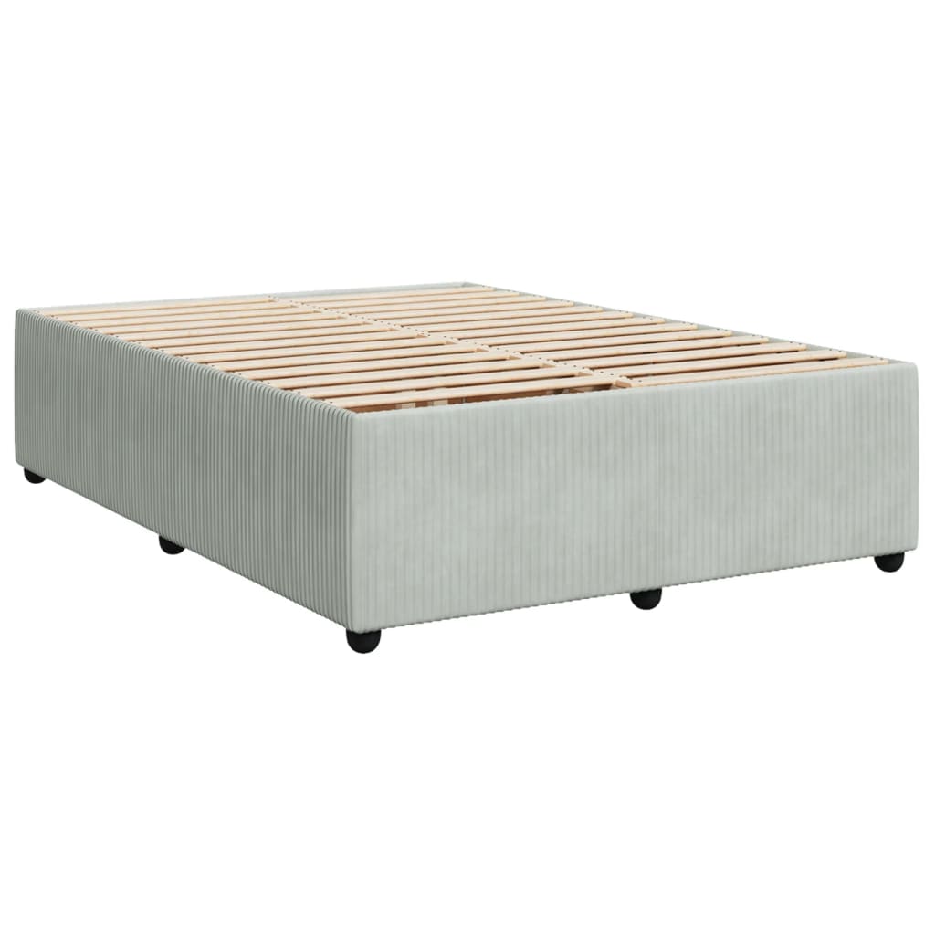 Boxspring met matras fluweel lichtgrijs 140x200 cm is nu te koop bij PeponiXL, paradijselijk wonen!